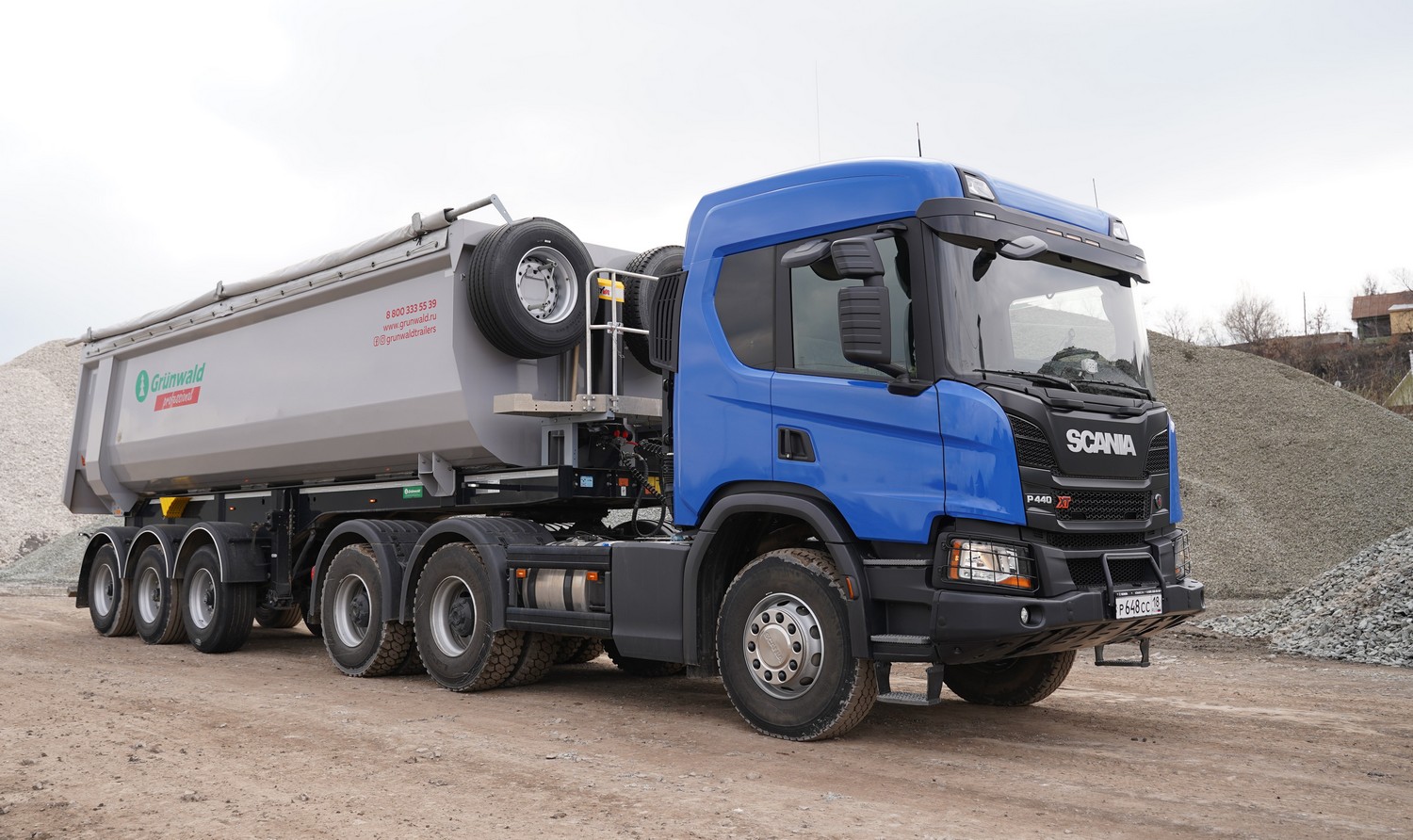 Самосвал Scania P440 А6X4НZ с п/п Грюнвальд г/п 50т | «ИжАвтоСнаб» Ижевск